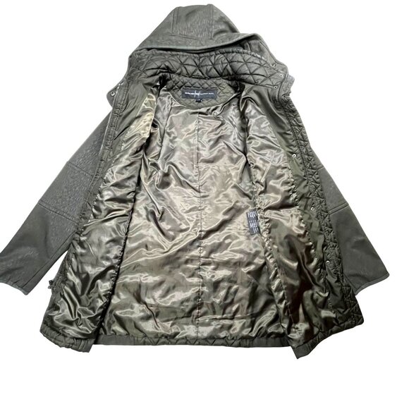 Marc New York Quilted Olive Green Hooded Coat Women's S Small - Picture 9 of 14